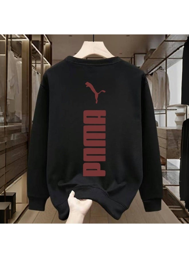 Puma Black Base Red Logo Streetwear Sweatshirt, Casual Sporty Style Size 3XL - Image 1